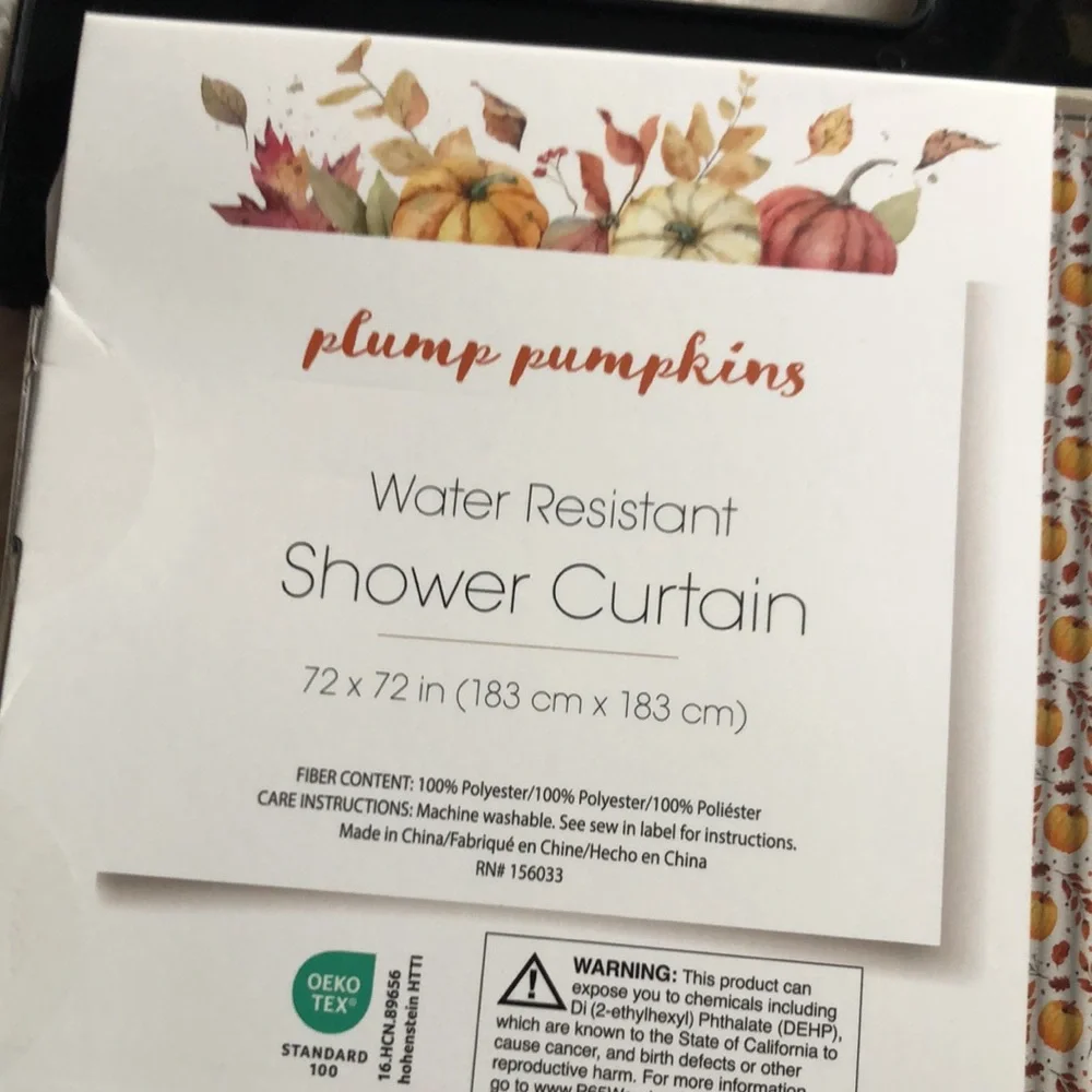 Pumpkin Print Water Resistant Shower Curtain